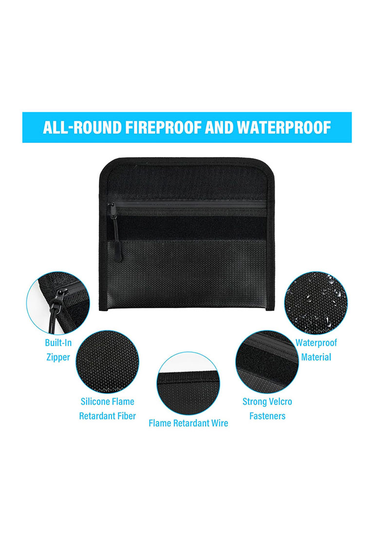 Fashion by Latest Gadget Fireproof Waterproof Envelope 20x13cm - Black
