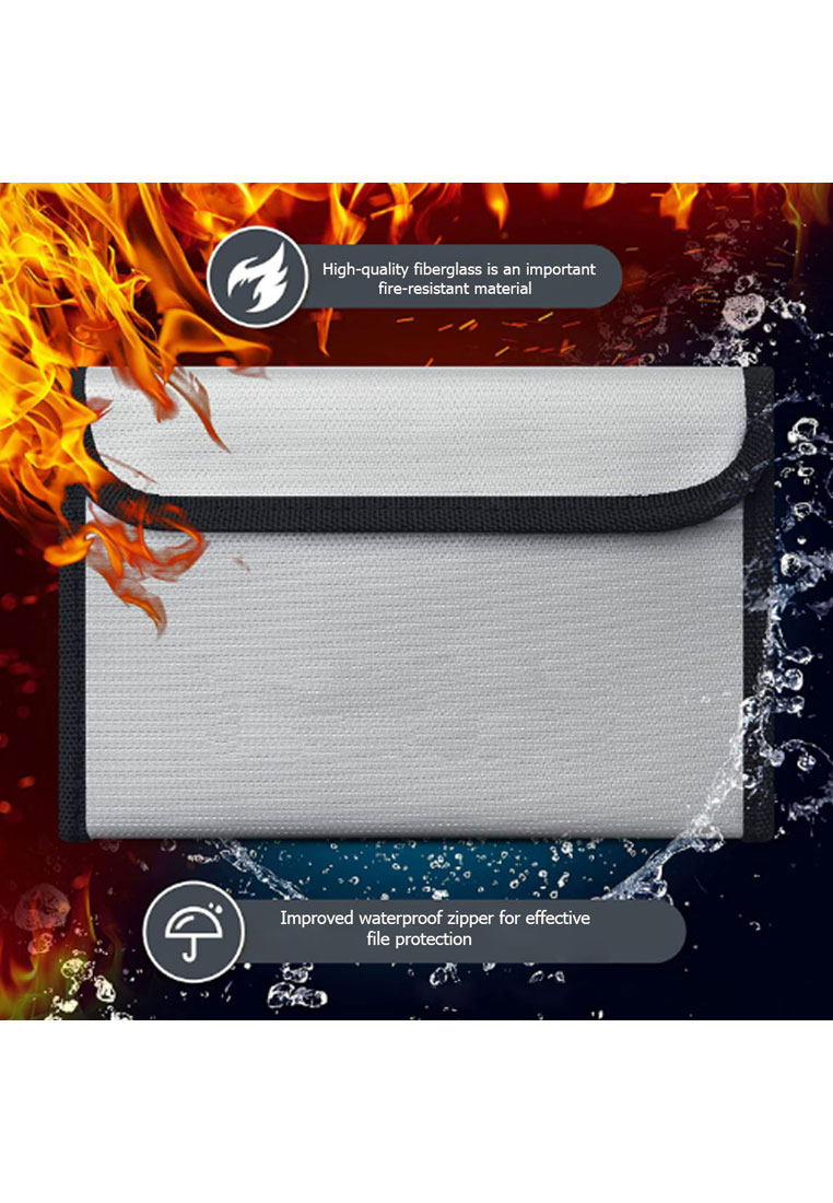 Fashion by Latest Gadget Fireproof Waterproof Envelope 20x13cm - Black