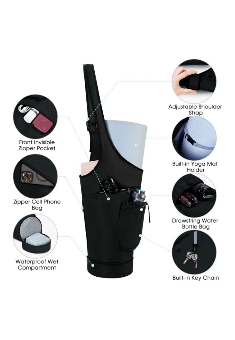 Fashion by Latest Gadget Open Top Yoga Bag  100cm Length- Black
