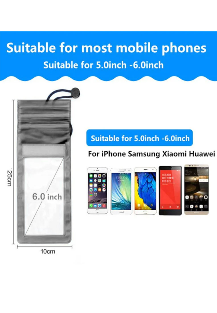 Fashion by Latest Gadget Universal Waterproof Mobile Case 25x10cm – Black