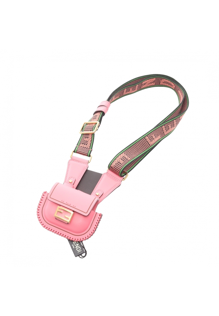 Pre-Loved Fendi Pico Pico bucket AirPods case earphone case leather pink