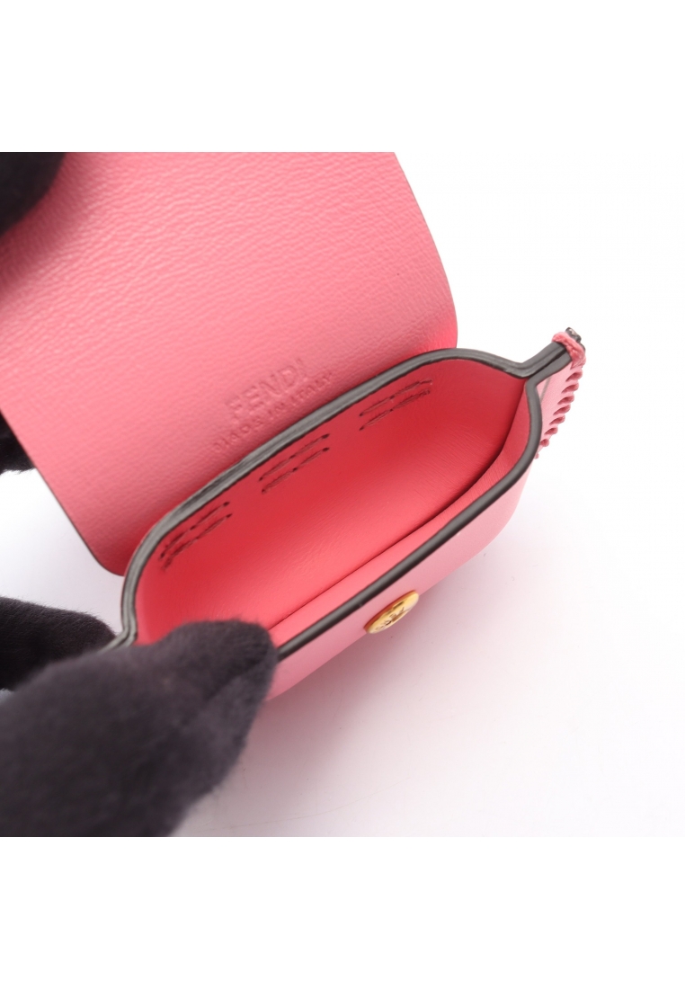 Pre-Loved Fendi Pico Pico bucket AirPods case earphone case leather pink