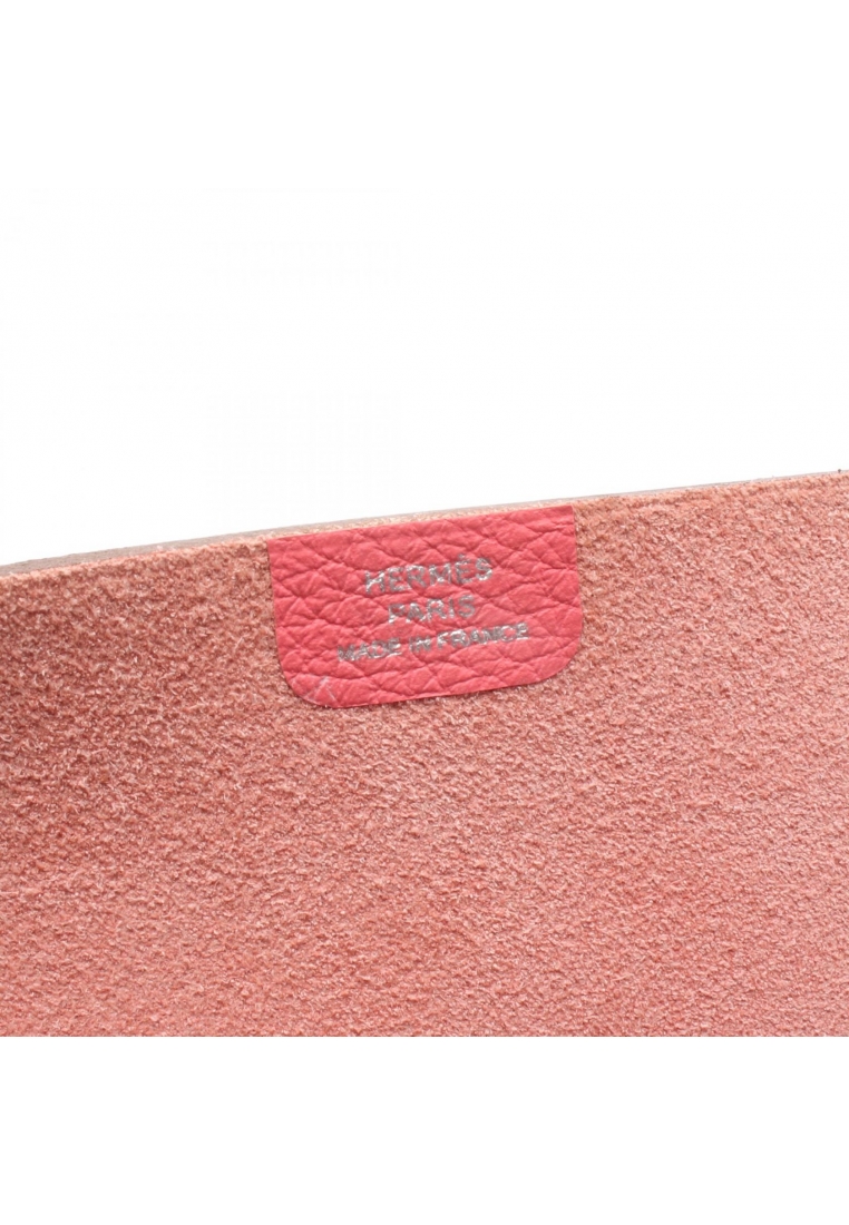 Hermes Pre-Loved Hermès tablet case Togo pink silver hardware □O stamp