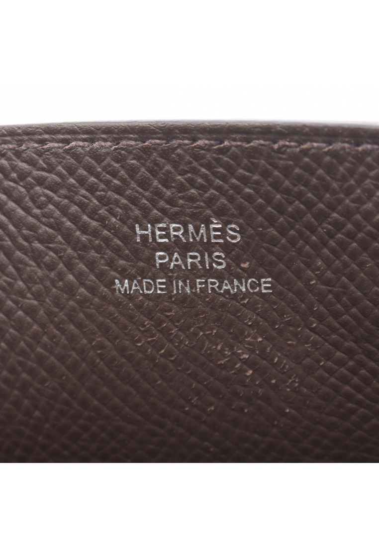 Hermes Pre-Loved Hermès way chocolate Sesame mauve pail phone case smartphone case iphone case Veau epsom Dark brown light brown Light purple silver hardware W engraved