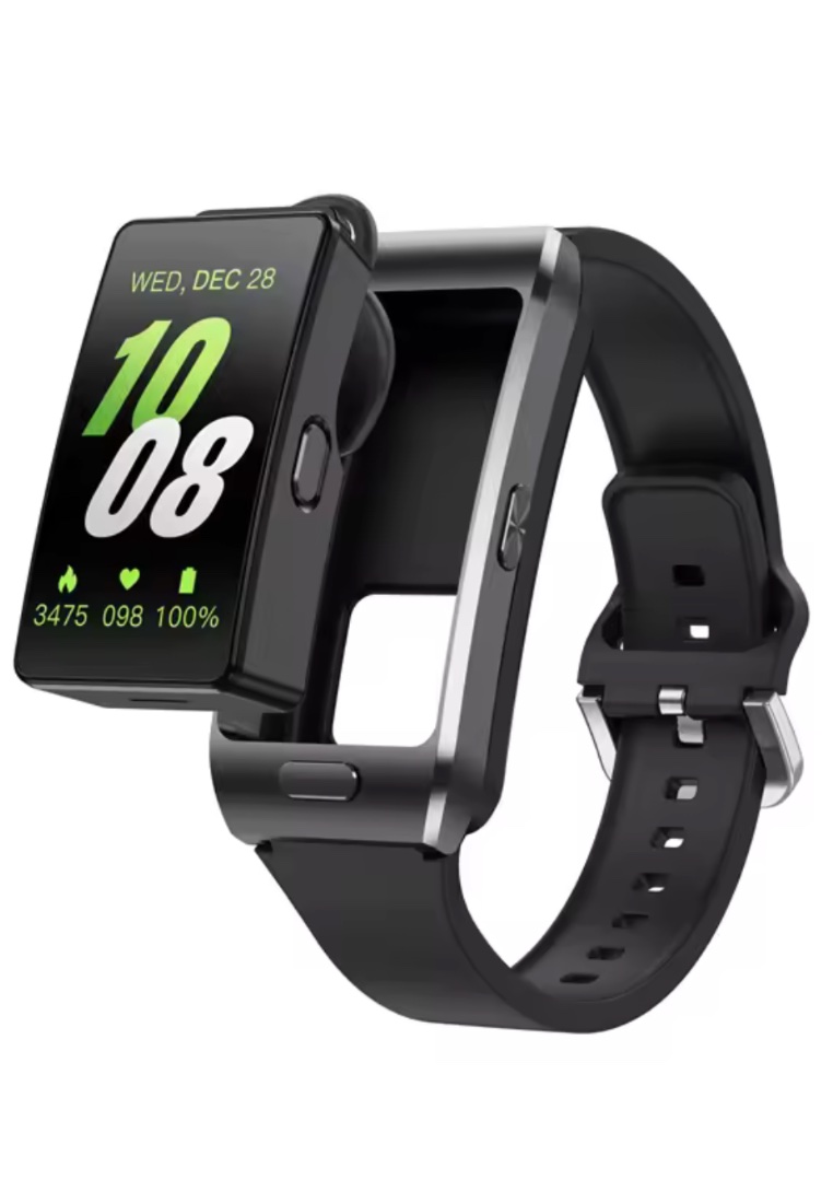 LIGE 2 in 1 Smart Watch / Earphone - Unisex - IOS/Android - IP67 Waterproof - Black