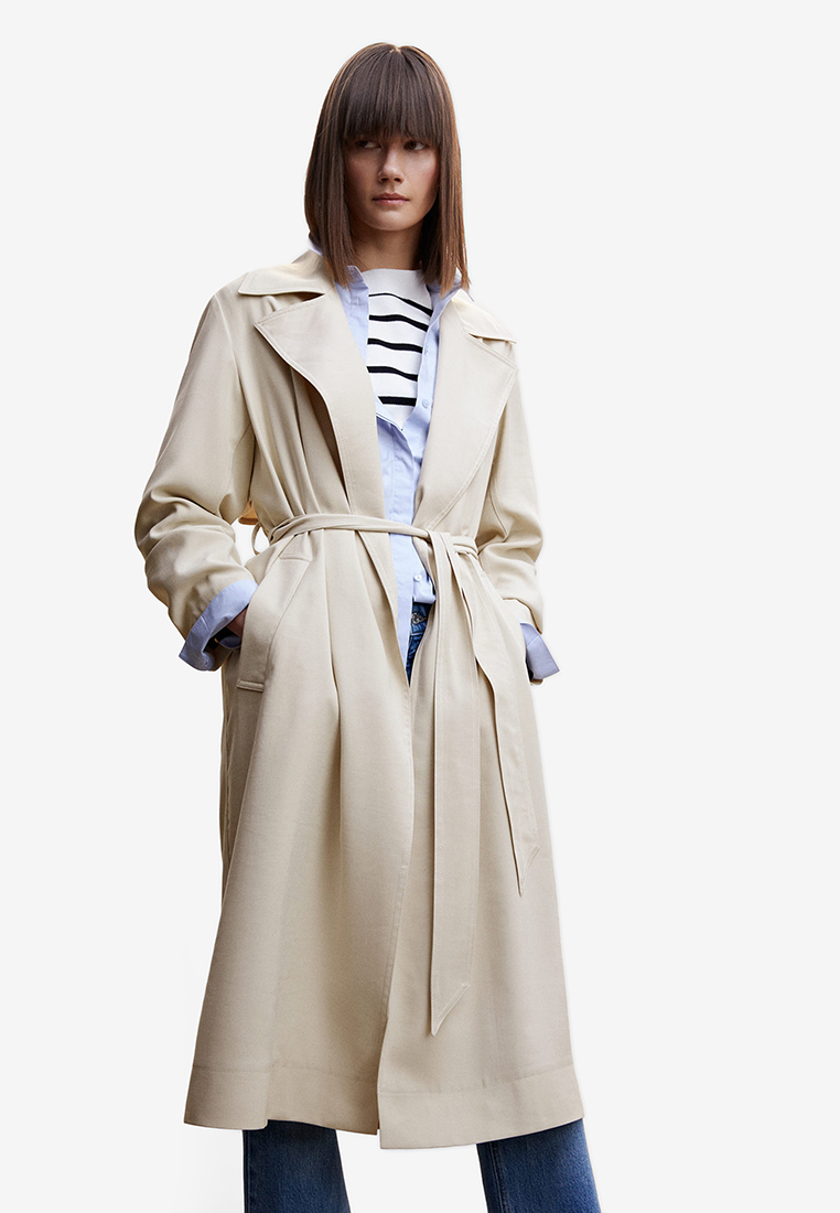 mango lyocell flowy trench