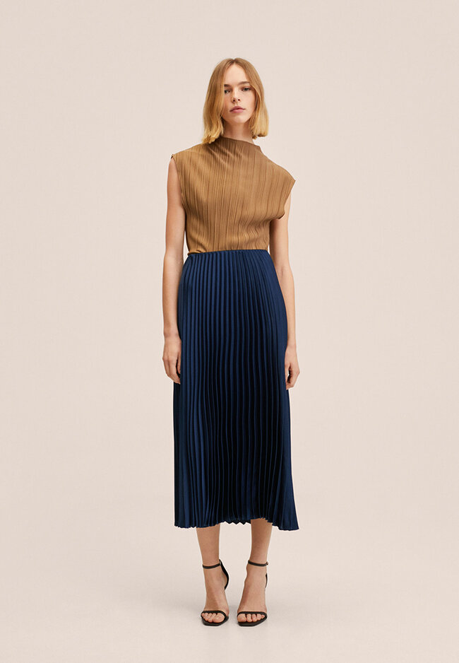 mango navy skirt