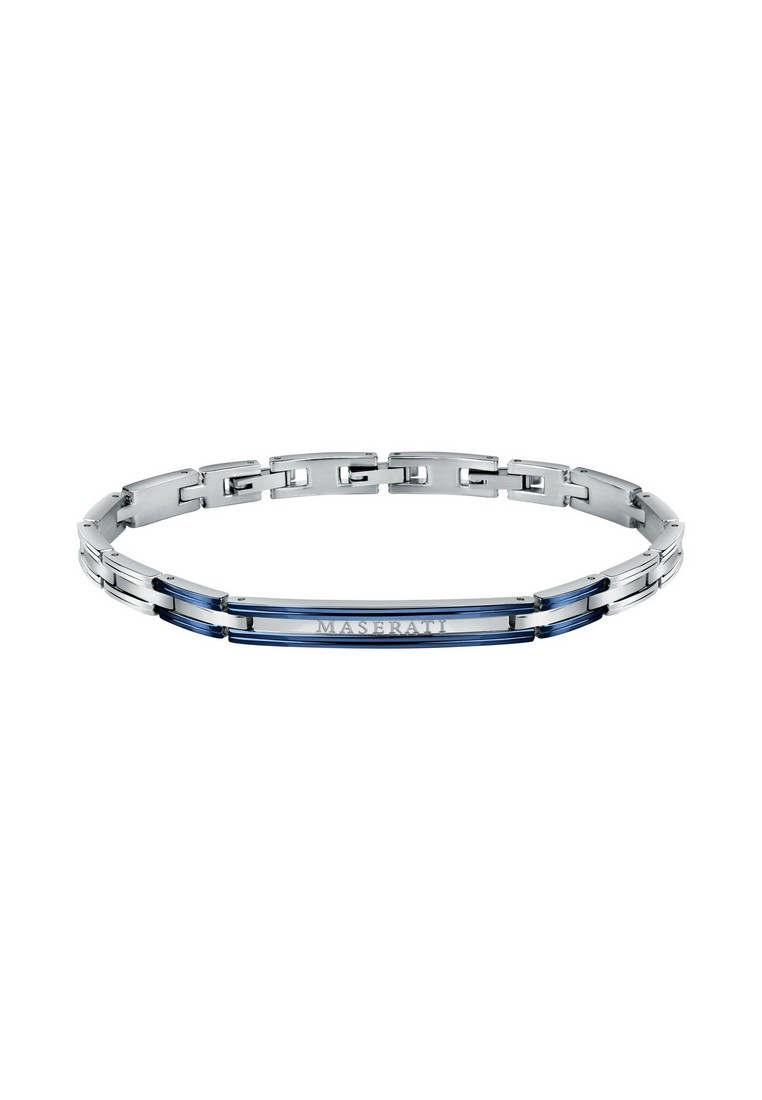 Maserati Bracelet - Jewels - Blue Leather-Steel Clasp-JM223AVE16