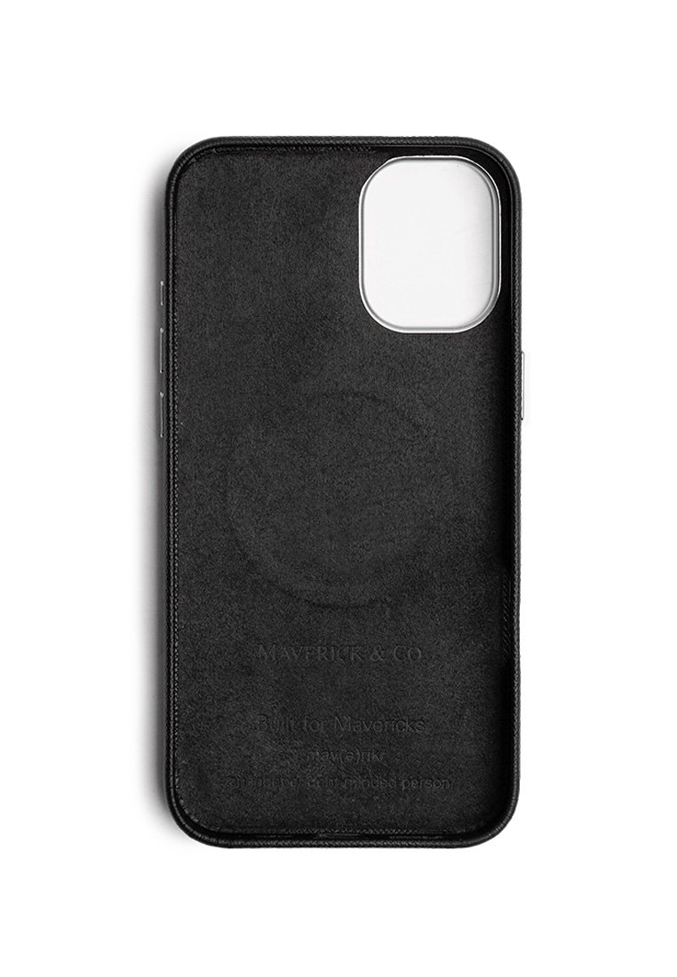 Maverick & Co. iPhone 16 Plus Pebbled Leather Phone Case Black