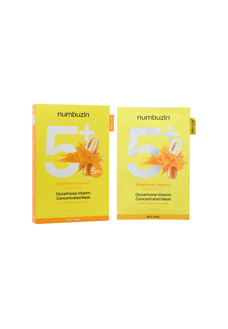 NUMBUZIN No.5+ Glutathione Vitamin Concentrated Mask (5pcs) 5piece
