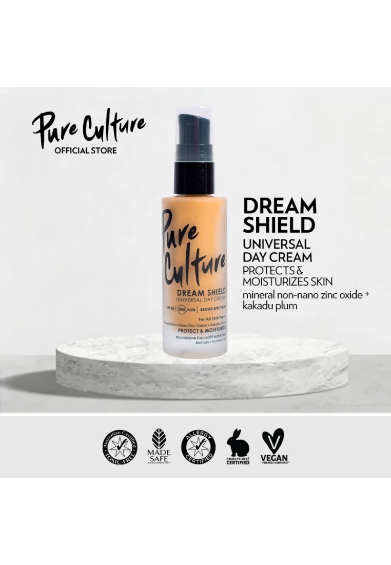 Pure Culture Dream Shield Universal Day Cream SPF50 30ML | Face Sunscreen | Zinc Oxide | Sun Protection & Prevention of Dark Spots and Melasma