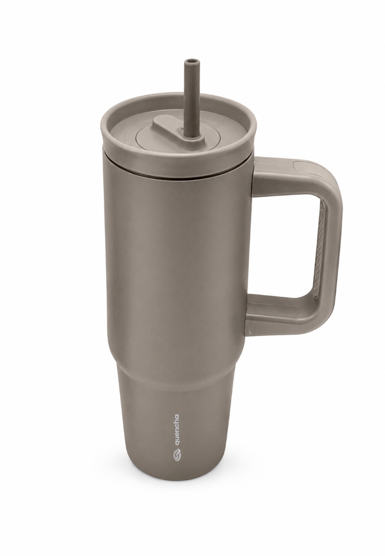 Quencha 40oz Insulated Mug Tumbler Double Wall BPA Free Horizon Vacuum Flask - Warm Dune
