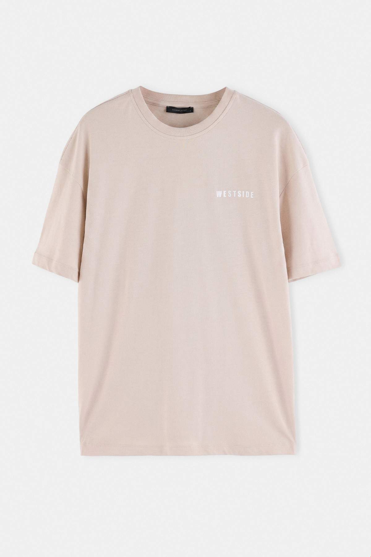 Trendyol Stone Oversize Fit Slogan Printed 100% Cotton T-Shirt Tmnss26Ts00081