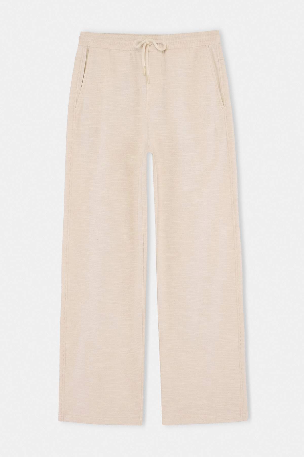 Trendyol Beige 100% Cotton Seasonal Pocketed Elastic Waist Baggy Men'S Trousers Tmnaw27Pl00008