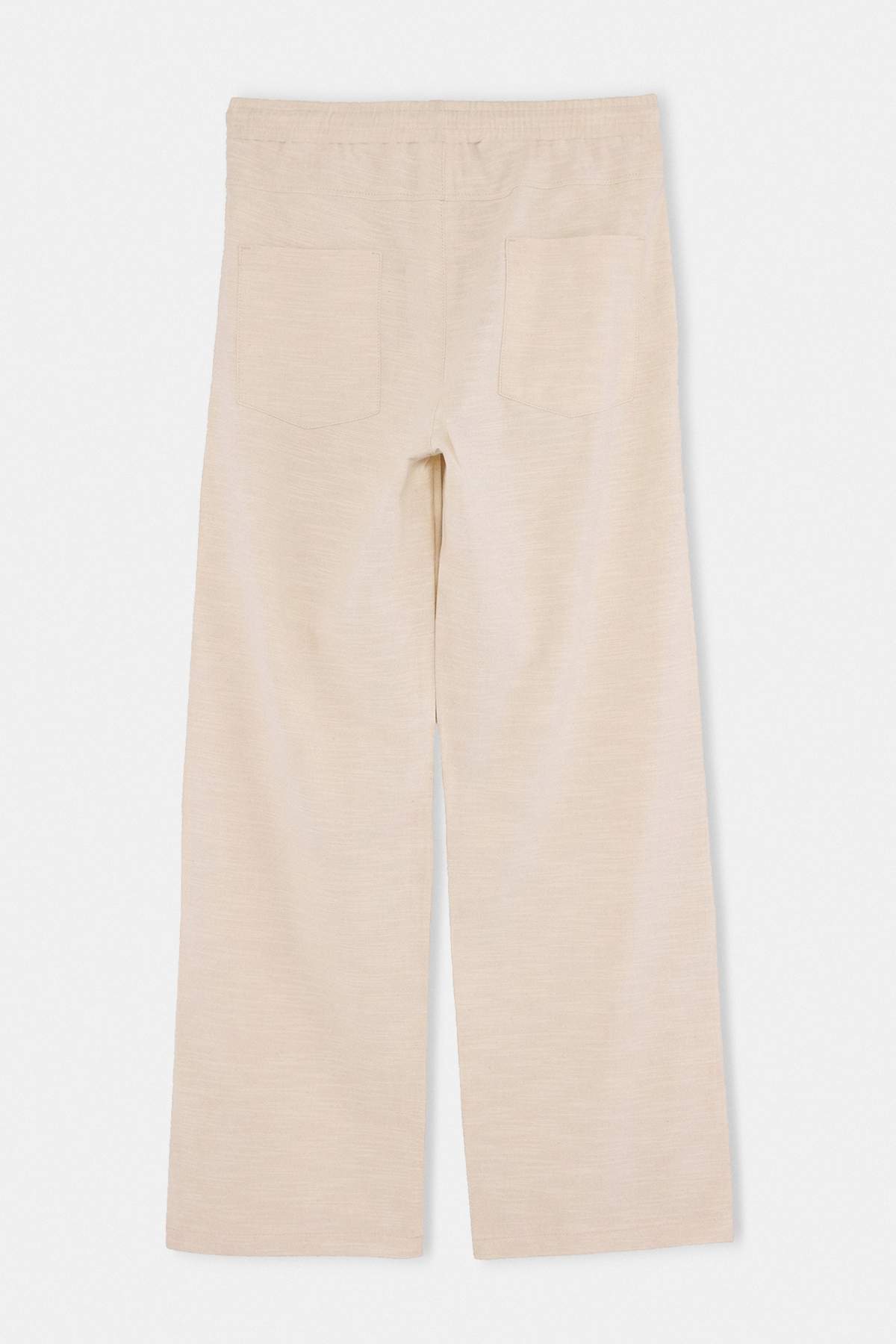 Trendyol Beige 100% Cotton Seasonal Pocketed Elastic Waist Baggy Men'S Trousers Tmnaw27Pl00008