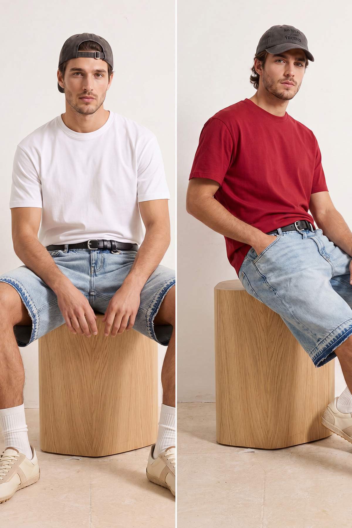 Trendyol Red - White Oversize/Relaxed Fit 100% Cotton T-Shirt Tmnss24Ts00038