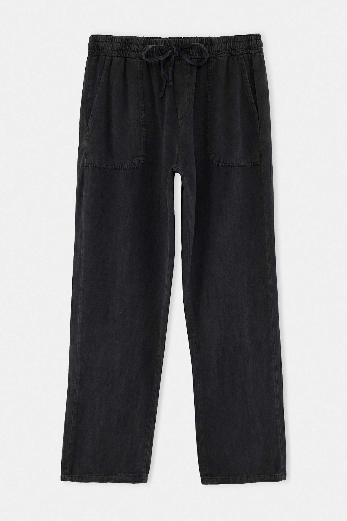Trendyol Black Denim Look Straight Fit Men'S Trousers Tmnaw27Pl00003