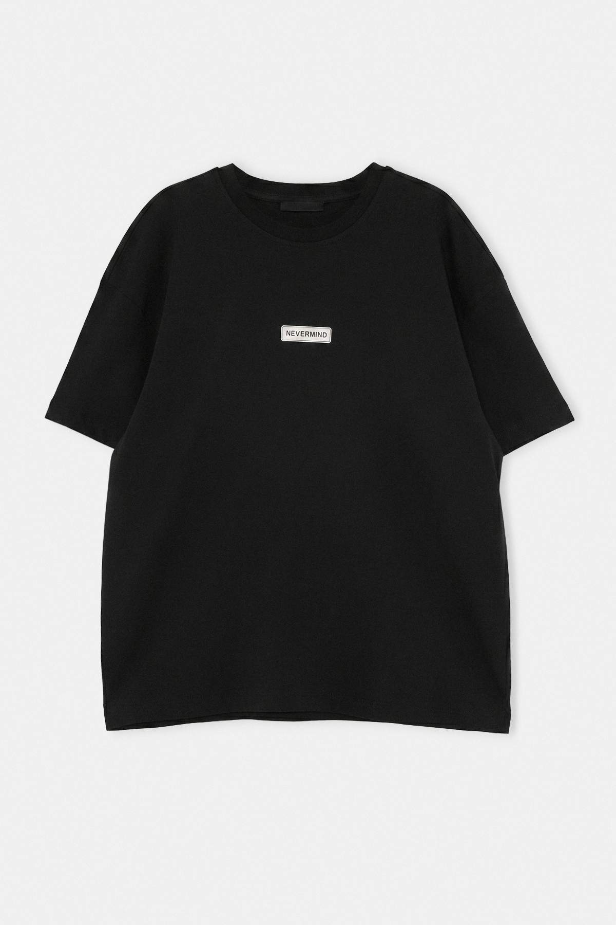 Trendyol Black Oversize/Wide Cut Slogan Printed Knitted 100% Cotton T-Shirt Tmnss26Ts00086
