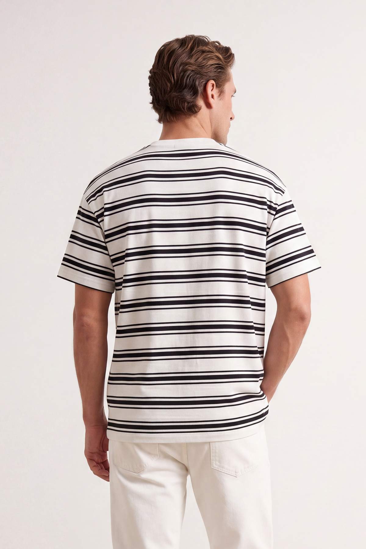Trendyol Multi Color Oversized /Wide Cut Striped T-Shirt Tmnss26Ts00061